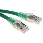 RS PRO Cat5e Male RJ45 to Male RJ45 Ethernet Cable, F/UTP, Green PVC Sheath, 1m