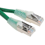 RS PRO Cat5e Male RJ45 to Male RJ45 Ethernet Cable, F/UTP, Green PVC Sheath, 10m