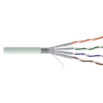 RS PRO Cat6a Ethernet Cable, SF/FTP, Grey PVC Sheath, 100m
