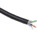 RS PRO Cat7 Ethernet Cable, SF/FTP, Black PVC Sheath, 100m
