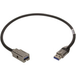 HARTING Male USB A to Female USB A USB Extension Cable, 0.5m