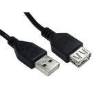 RS PRO Male USB A to Female USB A USB Extension Cable, 1.8m, USB 2.0 A