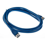 RS PRO Male USB A to Female USB A USB Extension Cable, 2m, USB 3.0 A