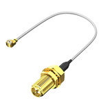 Samtec Male MHF1 to Female SMA Coaxial Cable, 100mm, RF Coaxial, Terminated