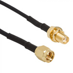 Amphenol RF Female SMA to Male SMA Coaxial Cable, RG174 Coaxial, Terminated