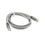 RS PRO Cat5e Male RJ45 to Male RJ45 Ethernet Cable, U/UTP, Grey, 1m