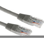 RS PRO Cat5e Male RJ45 to Male RJ45 Ethernet Cable, U/UTP, Grey, 5m
