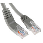 RS PRO Cat5e Male RJ45 to Male RJ45 Ethernet Cable, U/UTP, Grey PVC Sheath, 1m