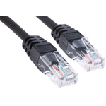 RS PRO Cat5e Male RJ45 to Male RJ45 Ethernet Cable, U/UTP, Black LSZH Sheath, 20m
