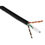 RS PRO Cat6 Ethernet Cable, U/UTP, Black PE Sheath, 100m