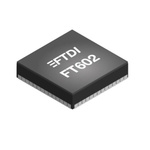 FTDI Chip FT602Q-B-T, USB Controller, 480Mbps, USB, 3.3 V, 76-Pin QFN