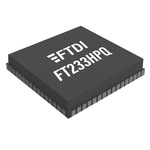 FTDI Chip FT233HPQ-TRAY, USB Controller, 12Mbps, USB 2.0, 3.3 V, 64-Pin QFN 64