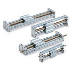 SMC Double Acting Rodless Pneumatic Cylinder 100mm Stroke, 15mm Bore