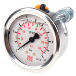 WIKA G 1/4 Analogue Pressure Gauge 10bar Back Entry, 9314195, 0bar min.