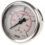 WIKA G 1/4 Analogue Pressure Gauge 40bar Back Entry, 9314197, 0bar min.