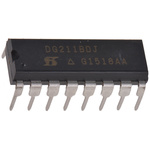 Vishay DG211BDJ-E3 Analogue Switch Quad SPST 5 V, 9 V, 12 V, 15 V, 18 V, 24 V, 16-Pin PDIP