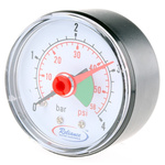 RS PRO Analogue Pressure Gauge 4bar Back Entry, RS Calibration, 0bar min.