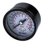 SMC Analogue Pressure Gauge 10bar Back Entry, 5K4-10, RS Calibration, 1bar min.