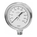 WIKA Analogue Pressure Gauge 100psi Bottom Entry, 9832615, RS Calibration