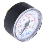 SMC Analogue Pressure Gauge 10bar Back Entry, K4-10-50, UKAS, 0bar min.