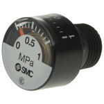 SMC Analogue Pressure Gauge 1MPa Back Entry, G15-10-01, UKAS, 0MPa min.
