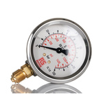 RS PRO G 1/4 Analogue Pressure Gauge 100bar Bottom Entry, 0bar min.