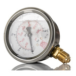RS PRO G 1/4 Analogue Pressure Gauge 250bar Bottom Entry, 0bar min.