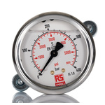 RS PRO G 1/4 Analogue Pressure Gauge 400bar Back Entry, 0bar min.