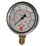 RS PRO G 3/8 Analogue Pressure Gauge 10bar Bottom Entry, 0bar min.