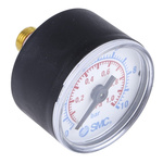 SMC G 1/8 Analogue Pressure Gauge 10bar Back Entry, K8-10-40, 0bar min.