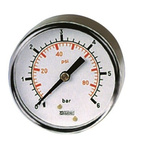 RS PRO BSP 1/8in Analogue Pressure Gauge 60psi Back Entry, 0psi min.