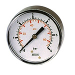 RS PRO BSP 1/8in Analogue Pressure Gauge 160psi Back Entry, 0psi min.