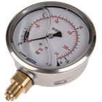 WIKA G 3/8 Analogue Pressure Gauge 16bar Bottom Entry, 7075589, 0bar min.