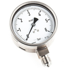 RS PRO Analogue Pressure Gauge 6bar Bottom Entry, 0bar min.