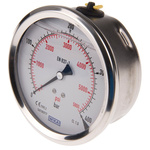 WIKA Analogue Pressure Gauge 400bar Back Entry, 7656102, 0bar min.