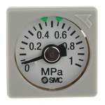 SMC Analogue Pressure Gauge 1MPa Back Entry, GC3-10AS, 0MPa min.