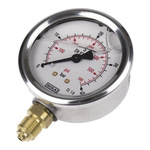 WIKA G 1/4 Analogue Pressure Gauge 40bar Bottom Entry, 9626926, UKAS, 0bar min.
