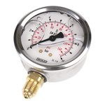WIKA G 1/4 Analogue Pressure Gauge 10bar Bottom Entry, 9626829, UKAS, 0bar min.