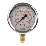 WIKA G 1/4 Analogue Pressure Gauge 100bar Bottom Entry, 9626935, UKAS, 0bar min.