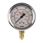 WIKA G 1/4 Analogue Pressure Gauge 250bar Bottom Entry, 9626951, UKAS, 0bar min.
