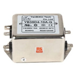 RS PRO 10A 115/250 V ac 50/60Hz, Chassis Mount Power Line Filter, Fast-On, Single Phase