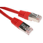 RS PRO Cat6 Male RJ45 to Male RJ45 Ethernet Cable, S/FTP, Red PVC Sheath, 2m