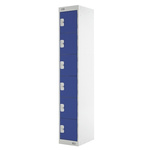 RS PRO 6 Door Steel Blue Industrial Locker, 1800 mm x 300 mm x 450mm
