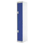 RS PRO 2 Door Steel Blue Industrial Locker, 1800 mm x 300 mm x 450mm