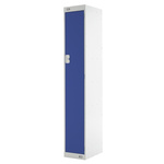 RS PRO 1 Door Steel Blue Industrial Locker, 1800 mm x 300 mm x 450mm