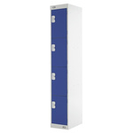RS PRO 4 Door Steel Blue Industrial Locker, 1800 mm x 300 mm x 450mm