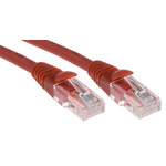 RS PRO Cat5e Male RJ45 to Male RJ45 Ethernet Cable, U/UTP, Red LSZH Sheath, 1m