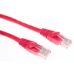 RS PRO Cat5e Male RJ45 to Male RJ45 Ethernet Cable, U/UTP, Red PVC Sheath, 10m