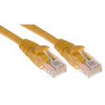 RS PRO Cat5e Male RJ45 to Male RJ45 Ethernet Cable, U/UTP, Yellow PVC Sheath, 10m