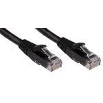 RS PRO Cat6 Male RJ45 to Male RJ45 Ethernet Cable, U/UTP, Black PVC Sheath, 1m